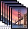 6 Sets 8.5x11 Picture Frame, Frames for 8.5 x 11 Canvas Collage Photo Poster Certificate Wall Gallery, High Transparent Horizontal Vertical Black 8.5 by 11 Inches